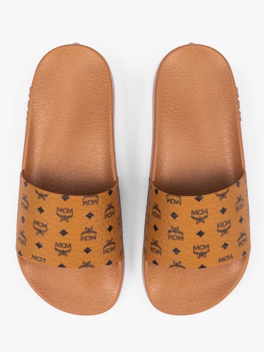 MCM Unisex Monogram Print Rubber Slide Sandals~ NWT